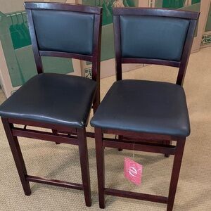 Sophisticated Black and Brown Bar Stools